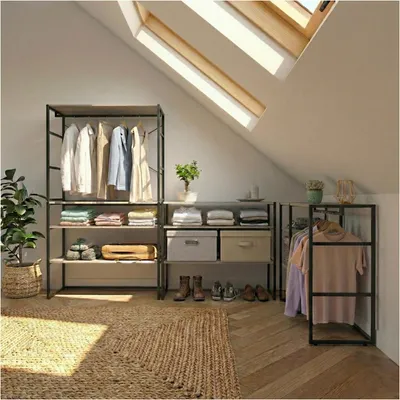 Produktbild von 4er Set modulare Dachbodenkleiderständer 400x85cm KADRA