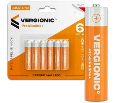 Produktbild von Vergionic 0822 Alkali-Batterien, 1,5 V, AAA, 6 Stück