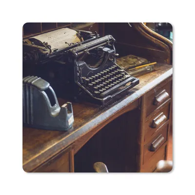 Produktbild von MuchoWow® Mauspad Mousepad Schreibmaschine - Vintage - Antike 30x30 cm - Mousepads - Maus Mat - Pad - Mausunterlage - Gaming