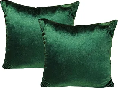 Produktbild von JACK 2er Set Teddy Flausch Kissenhülle Kissenbezug Dekokissen flauschig kuschlig weich, Farbe:Grün, Größe:40 x 40 cm