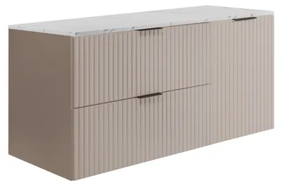 Produktbild von Wandhängender Badezimmerschrank, Kaschmir /weißem Marmor-Optik (MDF), 120 x 57 x 46 cm