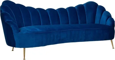 Produktbild von Casa Padrino Luxus Samt Sofa Blau / Gold 230 x 94 x H. 90 cm - Wohnzimmer Sofa mit edlem Samtstoff - Wohnzimmer Möbel - Luxus Möbel - Wohnzimmer Einrichtung - Luxus Einrichtung
