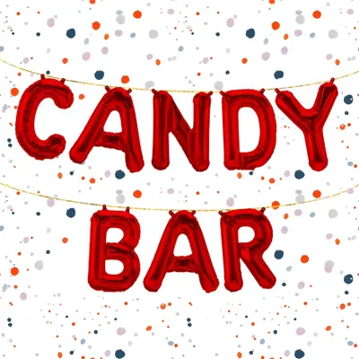 Obrázok produktu pre Fóliový balón s nápisom Candy bar, červený, cca 40 cm, na nafúknutie vzduchom