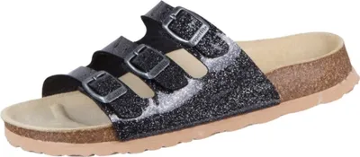 Produktbild von Fussbettpantoffel schwarz/silber (0100) 28