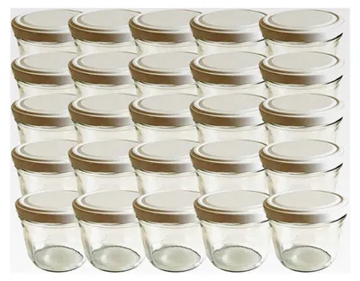 Produktbild von 100 Marmeladengläser 230 ml - Einmachgläser Weiß TO 82 - Einweckgläser mit Schraubdeckel - Einkochgläser klein - Hergestellt in Deutschland