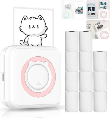Produktbild von Miniaturní tiskárna vše v jednom Termální tiskárna Bluetooth Multifunkční fototiskárna pro chytrý telefon Bezdrátová termální tiskárna s 11 rolemi termálního papíru Kompatibilní s iOS Android