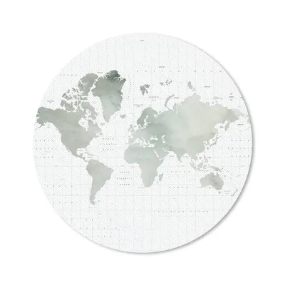 Produktbild von MuchoWow® Mauspad Mousepad Weltkarte - Grau - Aquarell 30x30 cm - Mousepads - Maus Mat - Pad - Mausunterlage - Tischunterlage - Schreibtischmatten