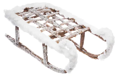 Produktbild von Schneebedeckter Holzschlitten Dekoration 37,5 cm - Einheitsgröße