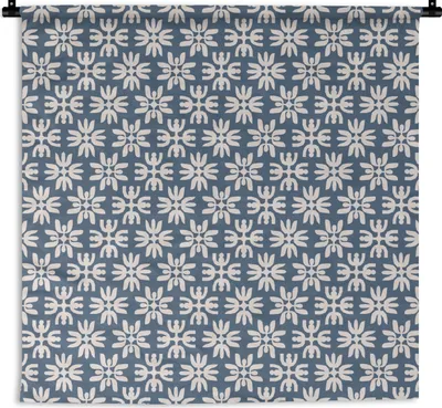 Produktbild von MuchoWow® Wandteppich Wandbehang Blumen - Schnee - Winter - Design 120x120 cm Tapisserie Dekoration Wandtuch - Modern - Baumwollgewebe