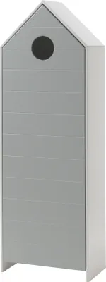 Image de CASAMI Armoire 1 porte grise, profil rainuré horizontal, finition MDF laqué