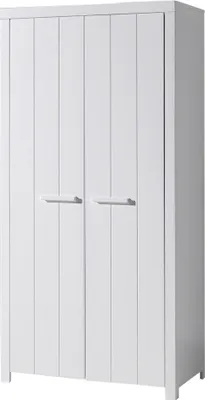 Produktbild von Jugendzimmer Kleiderschrank, mit 2 Türen CANNES-12 in weiß lackiert, B/H/T: ca. 99,5/205,5/57,5 cm