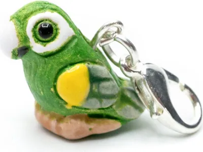 Produktbild von Wellensittich Charm Miniblings Anhänger Sittich Vogel Papagei Keramik grün