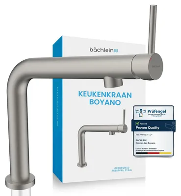 Productafbeelding van Keukenkraan - Uittrekbare eenhandsmengkraan van roestvrij staal