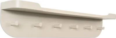 Produktbild von Garderobenleiste >Jil 1< 6 Haken, 1 Ablage, cremeweiß, Metall - 70x15x12cm (BxHxT)