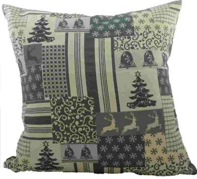 Produktbild von Kissen - Dekokissen mit Füllung Winter Patchwork - grau ca 45x45 cm Weihnachten
