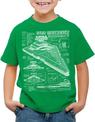 Produktbild von A.N.T. Sternenzerstörer Kinder T-Shirt blaupause raumschiff