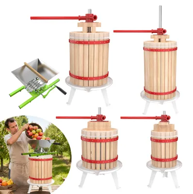 Productafbeelding van NAIZY Complete set: 6 liter fruit- en sap pers + 7 liter fruit- en bessenmolen. Eenvoudige, handmatige pers, inclusief persdoek, geschikt voor beginners, gezinnen en tuinieren