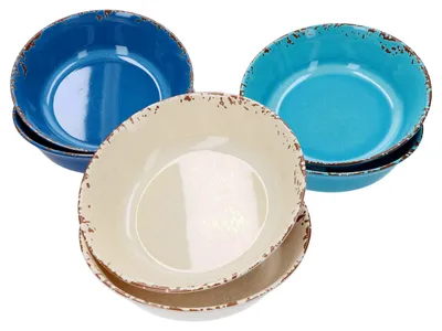 Obrázek produktu pro Sada 6 melaminových misek pro 6 osob, 17,5 x 5 cm, univerzální misky, odolný plast, pro venkovní použití