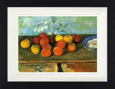 Produktbild von Paul Cézanne Gerahmtes Bild Mit Edlem Passepartout | Wand-Bilder | Im Bilderrahmen -„pfel Und Biskuits, 1879 (30 x 40 cm)