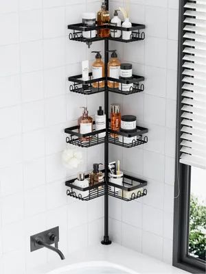 Image de Étagère de douche sans perçage - Rangement de salle de bain réglable de 80 à 293 cm