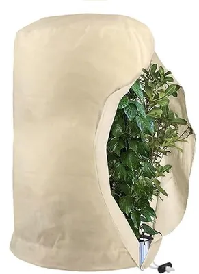 Obrázek produktu pro Zimní ochrana pro rostliny, velké ochranné pytle proti mrazu pro rostliny v květináčích, prodyšné, odolné proti oděru, opakovaně použitelné zimní ochranné pytle pro rostliny (žluté/80×100 cm)