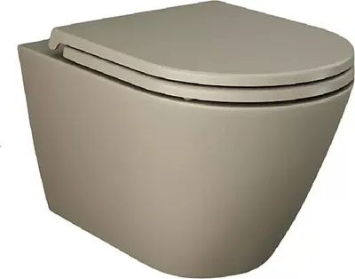 Zdjęcie produktu dla Toaleta wisząca RAK Ceramics Feeling, bez rantu, bez specjalnego szkliwa, cappuccino, BEZ DESKI TOALETOWEJ