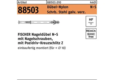 Produktbild von Fischer 050359, Nylon, Verzinkter Stahl, Pozidriv, PZ3, 120 mm, 8 mm