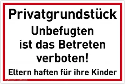 Produktbild von Schild Privatgrundstück | PVC 30 x 20 cm | Unbefugten ist das Betreten verbot...