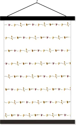 Produktbild von MuchoWow® Textilposter Blumen - Muster - Pastell 120x180 cm mit schwarzem Rahmen - Fotos