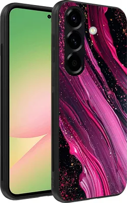 Produktbild von Smartphonica Handytasche Geeignet für Samsung Galaxy A56 mit Marmordruck - TPU zurück Abdeckung Fall Marmor Design - lila rosa