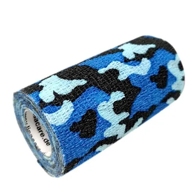 Produktbild von LisaCare kohäsive Bandage - Camouflage Blau - 10cm x 4,5m