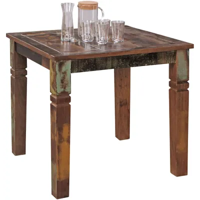 Produktbild von Esszimmertisch Mango Shabby Chic Massiv-Holz B/H/T ca. 80/76/80cm