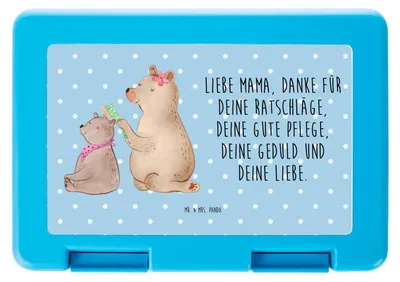 Produktbild von Mr. & Mrs. Panda Bentobox Bär Kind - Blau Pastell - Geschenk, Muttertag, Bento Box, Lunchbox, Mutter, Mama, Bären, Vorratsdose, Snackbox, Brotzeitbox