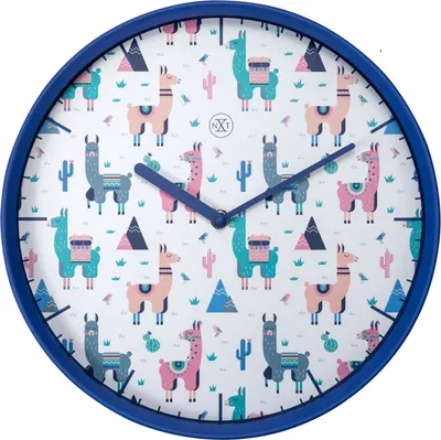 Produktbild von NeXtime Alpaca, Wand, Quarzuhr, Rund, Mehrfarbig, Kunststoff, Erwachsene