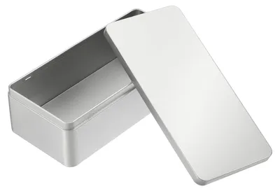 Metall-Aufbewahrungsdose 23,4x10,9x6,9 cm, silber, mit Deckel
