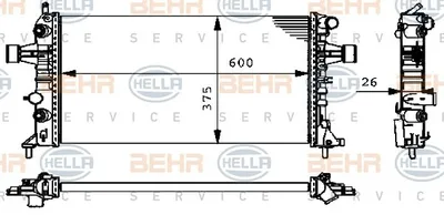 Produktbild von HELLA Kühler Motorkühlung für VAUXHALL Astra Mk IV (G) CC (T98)