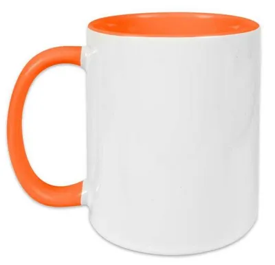 Produktbild von Plottermarie Sublimationsrohlinge Sublimations-Tassen für personalisierte Geschenkideen – Sublimationsrohlinge, Fotogeschenke, Personalisierung & DIY Weiße Keramik-Tasse Two Tone zum Sublimieren Orange 1 Stück