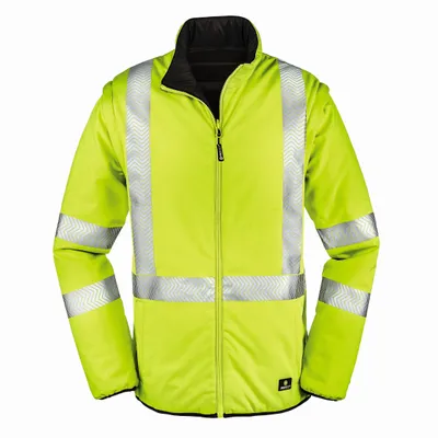 Produktbild von 4PROTECT® Warnschutz-Softshellwendejacke RENO, Leuchtgelb/Schwarz L