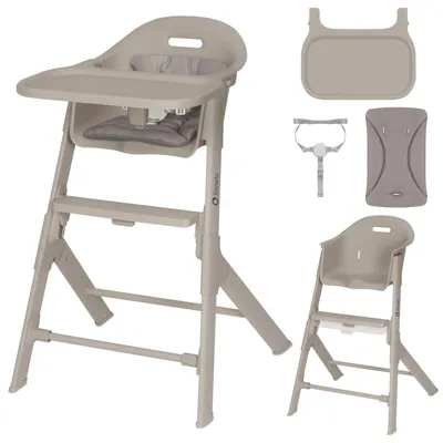 Image de Chaise haute Lionelo Beny avec harnais 3 points, plateau et repose-pieds réglables, peu encombrante, 6 à 36 mois jusqu'à 15 kg - Beige