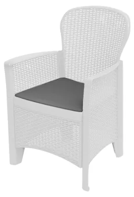 Produktbild von Gartenstuhl Dboatti, Gartensitz, Gartensessel in Rattan-Optik, 100 % Italy, 60x58h89 cm, Weiß