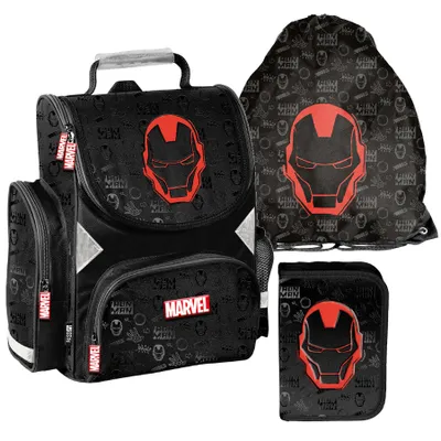 Produktbild von Schulrucksack Mädchen Jungen Motiv IRONMAN 3 T Set Rucksack Federmäppchen Tasche Mega-Set MARVEL Paso