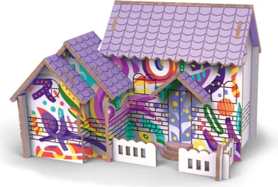 Immagine prodotto di Puzzle 3D casa di legno con colori
