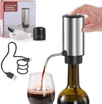 Produktbild von Elektrischer Weingieß, Edelstähle, wiederaufladbarer Spender USB -Kabelschleifstopper, Geschenke Liebhaber