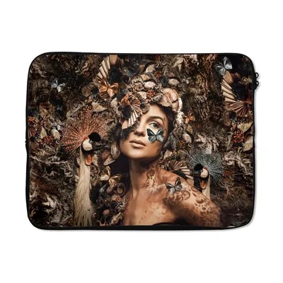 Produktbild von MuchoWow® Laptop Hülle 15 Zoll Luxus - Frau - Tiere - Schmetterlinge - Vögel Laptoptasche - Laptoptasche - Sleeve - Rundum-Schutz