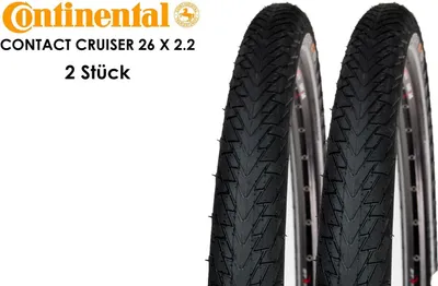 Produktbild von 2 Stück Continental Contact Cruiser 26x2.2 Reifen 55-559 Pannenschutz