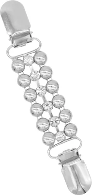 Produktbild von Strass-Kette für Damen, ohne Knöpfe, für Hemd, Pullover, Strickjacke, Clip-Klemme, Dekor-Silber