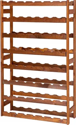 Immagine prodotto di STOLMAK Portabottiglie in Legno per 56 Bottiglie 72,2x118x25 cm Marrone Naturale Caffale Vino Cantinetta Porta Bottiglie da Terra