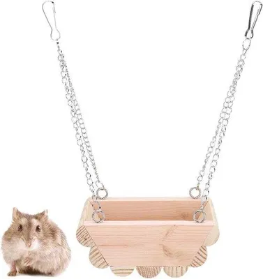 Produktbild von Holz-Schaukel für Kleintiere, Hängend, 21x11x8cm, für Hamster