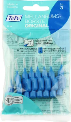Produktbild von TePe Original Interdentalbürsten 3 blau (0,6 mm) 8 St.