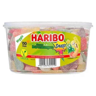 Produktbild von Haribo Saure Bärenzungen 150 Stück in der Dose